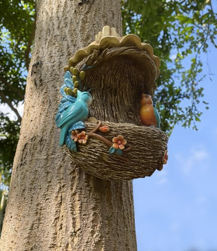 Vogelfutterstation mit Baumgesicht – Wand-, Zaun- oder Mastmontage, Gartenkunstdekoration, skurriles Geschenk für den Außenbereich
