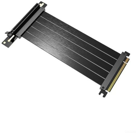 Hasaller PCIE 4.0 X16 High Speed Flexible Extender Riser Cable 180 Degree Double Sided Reverse PCIE 4.0 VGA Extension Cable Right Angle Shielded High Speed GPU Extension Cable(30cm Black)