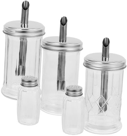 Cabilock De Vidrio Con De Aceite y Especias Set De 5 De Limpiar Para Cocina