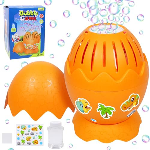 Dinosaurier Eier Seifenblasenmaschine,Automatische Seifenblasenmaschine Kinder, 13 Löcher Lichtblasenmaschine 10000+ Blasen Minute mit Seifenblasenlösung LED,Kinder Geschenk für Party Bubble Machine