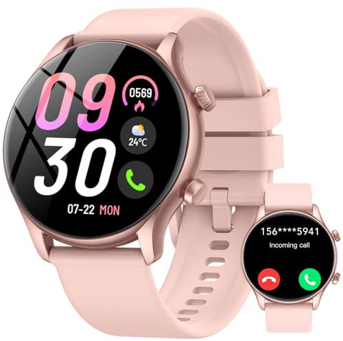 Reloj Inteligente Mujer, 1.39Display Smartwatch con Llamadas, Smart Watch Monitor de Sueño/SpO2, Podómetro, 120+ Modos Deportivos, IP68 Impermeable Reloj Deportivo para Android iOS , Rose Gold