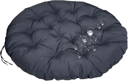 ZTGL Rund Groß Papasan Sitzkissen 160/170/180 cm, Papasansessel Kissen Outdoor Wasserdicht, Verdickt Polster Bodenkissen für Schwenksessel, Indoor Polyrattan Sessel Kissen,Dark Gray,160 * 160CM