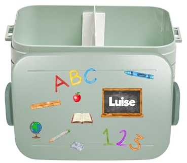 Mepal Contenitore per il pranzo Take a Break personalizzato ABC, contenitore per il pranzo con nome, divisorio per l'inizio della scuola Midi