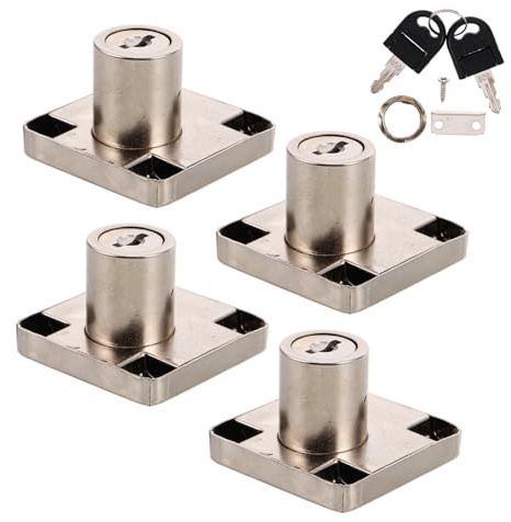 CLISPEED 4 Sets Zinc Alloy Furniture Drawer Locks with Keys Office Cabinet Lock for Desk Wardrobe Mailbox Easy Installation with Screws and Office Safety