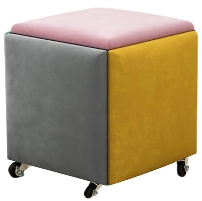Generico Cubo di seduta impilabile 5 in 1, poggiapiedi, sgabello da toeletta, facile da rimuovere for soggiorno, sala da pranzo, camera da letto (45x45x45 cm)(Color 1,45x45cm)