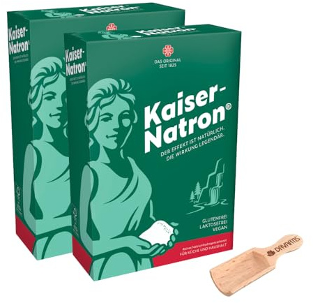 2x Kaiser Natron Pulver à 250g (5x 50g) mit Schaufel aus Buchenholz