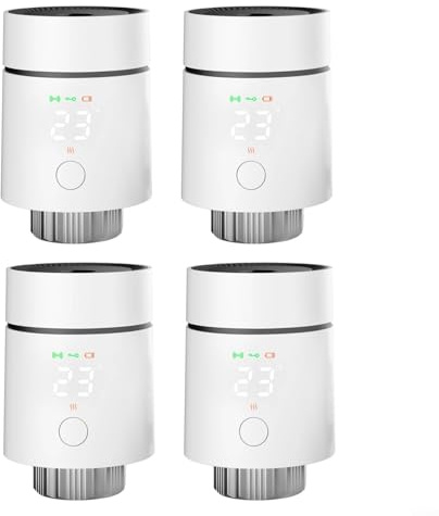HEIBTENY 4 válvulas inteligentes de control de temperatura para ZigBee 3.0 para Tuya, actuador de calefacción ABS con regulación precisa, válvula de radiador de termostato programable (4 piezas)