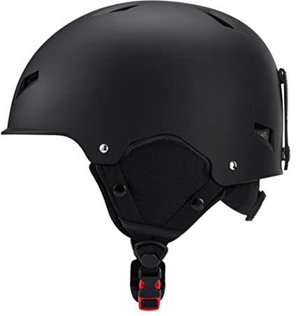 Casco da sci Casco da neve antivento regolabile per sport invernali Attrezzatura da sci Outdoor per uomo Donna Nero M, da