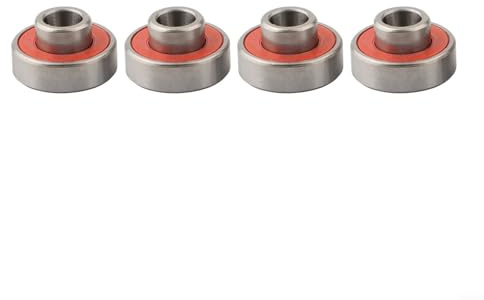 Skateboard-Kugellager, 4/8 Stück, ABEC-11 608-2RS Hochgeschwindigkeits-Kugellager, vorgeschmiert für reibungsloses Rollen, Longboard und Inline-Skate, 4 Stück, Rot