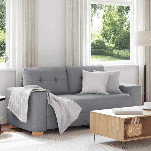 RMIHSJG Zweisitzer-Sofa Hellgrau 140 cm Stoff Relaxsofa mit Polsterung und Metallgestell für Wohnzimmer und Büro