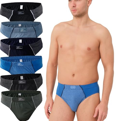 BestSale247 herrtrosor kalsonger (6-pack) herr finribbad retro sporttrosor underkläder bomull M/5 till 7XL/13, 6-pack/färgblandning 5030, XL