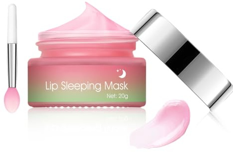 Lip Sleeping Mask, collage läppmask för torra och spruckna läppar | Vårdande läppbalsam för dag och natt fukt, närande läppbalsam för läppskrubbning, blekning läpplinjer