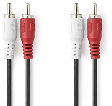 Nedis Cavo audio stereo | 2x maschio RCA | 2x maschio RCA | Placcato nickel | Tondo | Nero | Busta 10.0 m 10.0 m