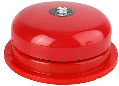 Garsent Fire Alarm Bell, 220V/24V/12V 6inch Stainless Steel School Factory Warehouse Electric Bell 100db AC 50HZ(220V)