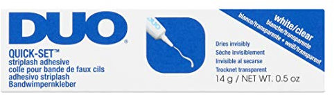 DUO Quick-Set Adhésif transparent pour cils 14 g Application blanche sèche transparente en quelques secondes Longue durée à l'usure toute la journée Bande résistante à l'eau et cils individuels