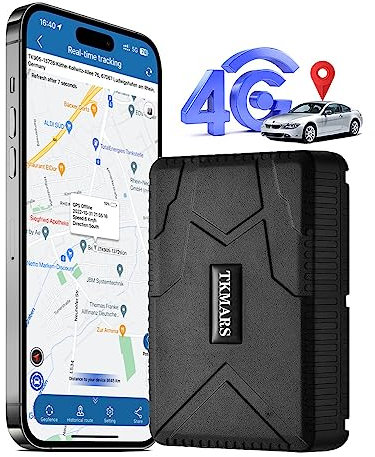 TKMARS 4G GPS Tracker TK915, Echtzeit Auto Magnetisch GPS-Ortungsgerät 7800mAh Batterie, Anti-Verlust Peilsender, Geofence IP58 Wasserdicht Kostenlose APP ohne ABO