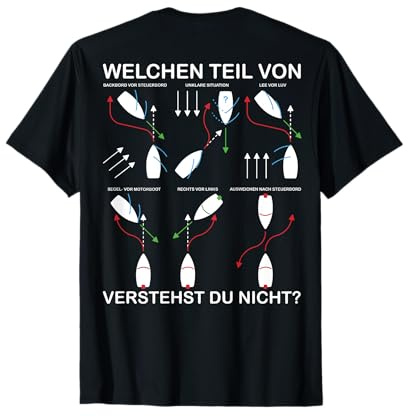 Ausweichregeln KVR Lustiges Boot, Schiff & Yacht Rückenprint T-Shirt