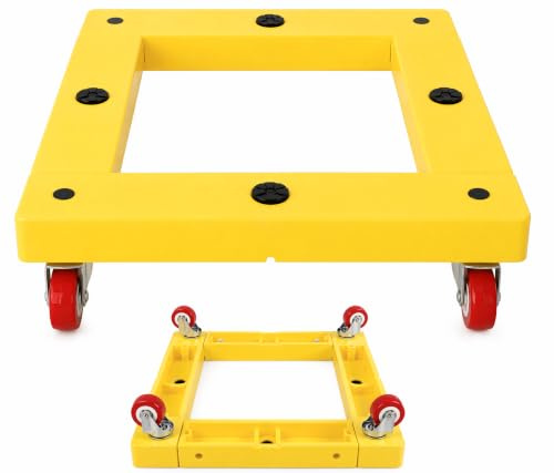 Maxworks 50698 Chariot de déménagement carré pour Meubles, Jaune, capacité de 136 kg, 40,6 x 40,6 cm