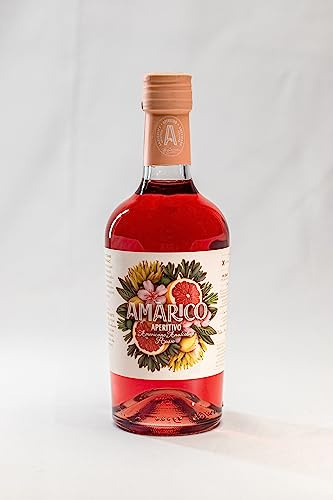 Amàrico Rosso – Aperitivo Analcolico Italiano 50cl | Bitter Analcolico per Spritz | Note di Ciliegia e Pompelmo