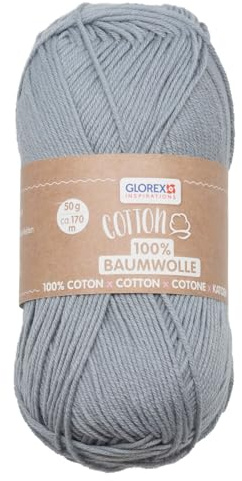 Strick- und Häkelgarn Baumwolle 100% Cotton, 50g grau