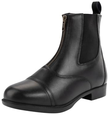 Contrace Vegane Reit-Stiefeletten FZ Winter – Schwarz – Gr. 29-46 | Reitstiefeletten aus Kunstleder – Reitschuhe mit Reißverschluss vorne, Teddyfutter, Komfort-Einlegsohle & Gummisohle