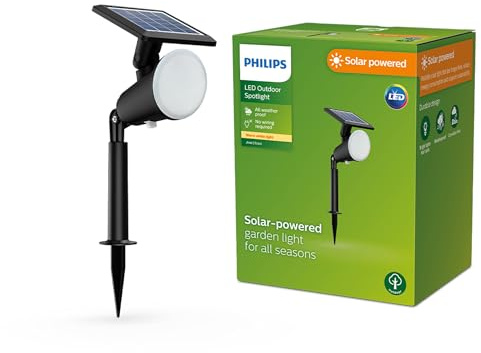 Philips Nysil solcellsdriven säkerhetslampa för utomhusbruk 8,7 W, 5000 K, svart, IP44-vädertätad