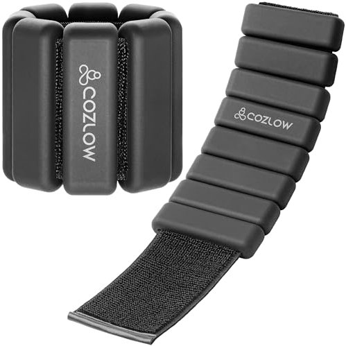 Cozlow - Ankle & Wrist Weights for Men & Women - Adjustable Silicone Workout Bands for Fitness & Strength Training - Wearable Leg & Cuff Weight Straps for Yoga & Dance