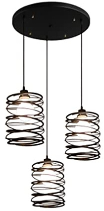UNbit 3-Lights Vintage Industrial Hanging Lamp Industrial Light Retro Lamp Dining Room Lamp Iron Metal Chandelier Living Room E27 Chandelier Barn Warehouse Villa Garage Ceiling Light Durable Light