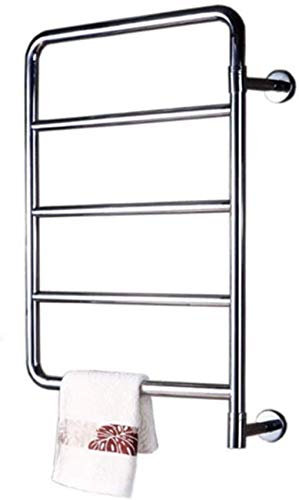 NSTVVEE Scaldasalviette Elettrico Rotazione 180° a Barre Scaldasalviette Cromo Lucido Cablato e a Parete, 5 Barre Riscaldate, Porta Asciugamani Caldo
