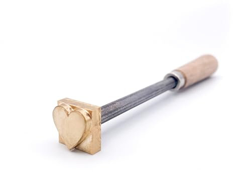 Brandstempel mini verschiedene Motive - Motiv Herz ca. 15 x 15 mm inkl. Handgriff und Feuerzeug