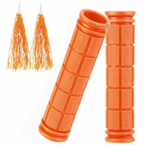 Bike Handle Grips with Tassel Streamers, Non-Slip-Rubber Bicycle Handlebar Grips for Kids Girls Boys，Specialized Replacement Bike Grips, for Scooter Foldable Mountain Bicycle Tricycle BMX MTB