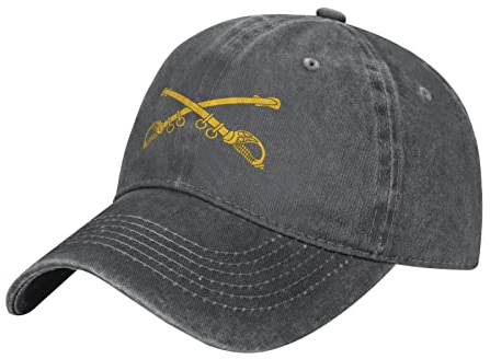 Casquette De Baseball Us Cavalry Branch Insignia Bord Plat Casquette Classic Casquettes De Golf Adjustable Trucker Cap pour Camping Sport Randonnée