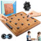 RNHDLY Magnetisches Schachspiel mit Vintage Holzbrett, Magnet Schachspiel mit 20 Magnetsteine, Magnetschachspiel Schachbrett Magnetisch für Familientreffen und Camping