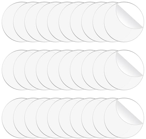 30 Stück 5cm Acrylkreis Rohlinge klare Acrylplatten Runde Acryl-Rohlinge Acrylscheibe Kreis Klare Acrylscheiben Transparente Acryluntersetzer für DIY Bastelprojekte