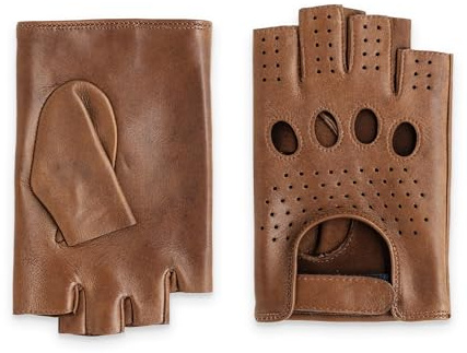 GLOVE STORY Herren-Fahrhandschuhe ohne Finger aus Lammleder Schwarz Ungefüttert | Bewegungsfreiheit & Schlanker Stil | Leichtes Accessoire für Taktile Präzision & Retro-Eleganz