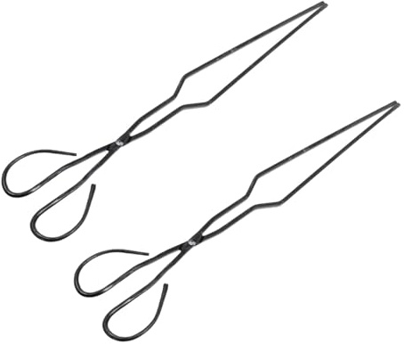 2pcs Iron Charcoal Tongs for Backyard Barbecue Dinner Use