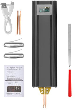 MINENICE Akku Punktschweißgerät, 80 Gänge Mini Punktschweißgerät Handheld Punktschweißgerät mit 5000mAh Akku für Nickelbleche 0,1-0,2 mm, Eisen, Edelstahlblechen, Auto und Manuellen Modus