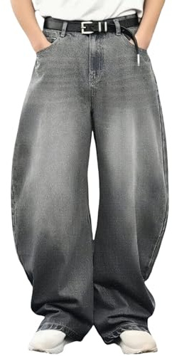 LuminBlaze Baggy Jeans Herren Y2K Streetwear Vintage Jeanshosen Loose Fit Denim Pants mit Weites Bein Lässig Männer Straight Leg