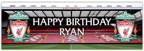 Liverpool Birthday - Personalised Football Banner Wall Sticker (120cm width x 40cm height)