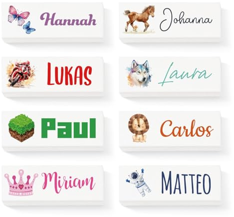 GRAVURZEILE Bedruckter Radiergummi für Kinder - Einschulung - Personalisiert mit Namen - Umfangreiche Motivwahl - PVC-frei - Schulbedarf Geschenk zum Schulstart 1. Klasse für Jungen & Mädchen