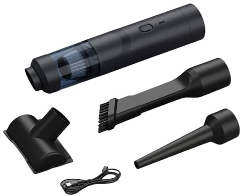 Genérico Aspirador de Mano, 11000Pa Potente Aspirador Coche 4 En 1 Aspiradora Coche Potente Portátil Recargable, Sin Cable del para Pelo De Mascotas, Hogar, Oficina (Negro)