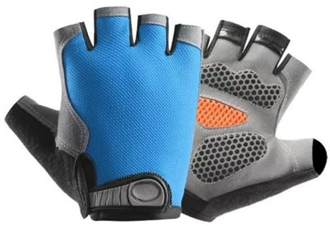 OnlyPRIME Gants de Musculation Hommes et Femmes – Gants de Fitness antidérapants avec Gel | Mitaines Sport Respirantes pour Accessoires Fitness et Musculation (Bleu, L)