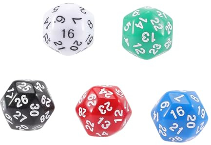 NOLITOY Dadi Irregolari Multi-faccia in Acrilico 3d 30 Facce Set Da 5 Pezzi Per Giochi Da Tavolo e Giocattolo Educativo Per Ragazzo Ragazza Feste e Intrattenimento