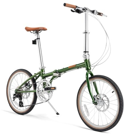 ROCKBROS VDs 20 tums vikbar cykel 8-växlad altus växel vikcykel, lätt vikbar cykel stadscykel snabbvikbar för stad och pendling grön