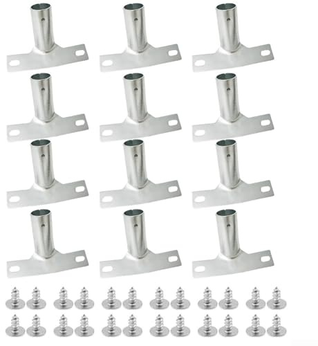 TDCuizent Metal Broom Handle Holders for Cleaning Tools Iron Screw Mount Bracket Connectors for 23.5 mm Diameter Handles Secure Grip Replacement Pole Fixing Accessories with Included Screws(12pcs)