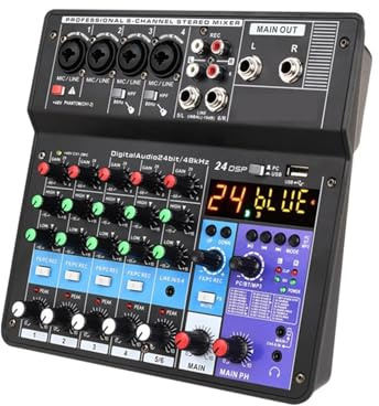 Controladora DJ, Controlador DJ Mezclador Sonido 6 Vías Equipo Profesional Consola Mezcladora Profesional Portátil Vídeo Electrónica de Consumo