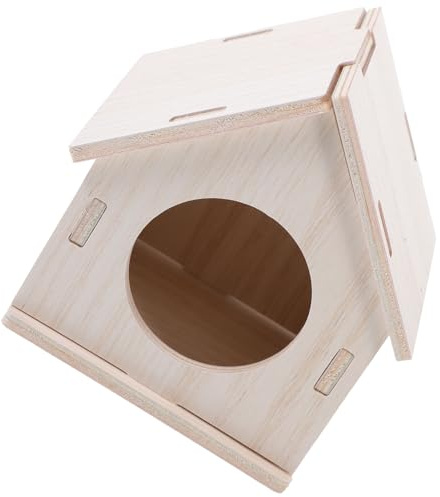 SEWACC Maison Bois pour Hamster et Résistante Abri Confortable pour Petits Rongeurs Cachette et Nid Douillet pour Hamsters Chinchillas et Écureuils Refuge Privé pour Animaux de Compagnie