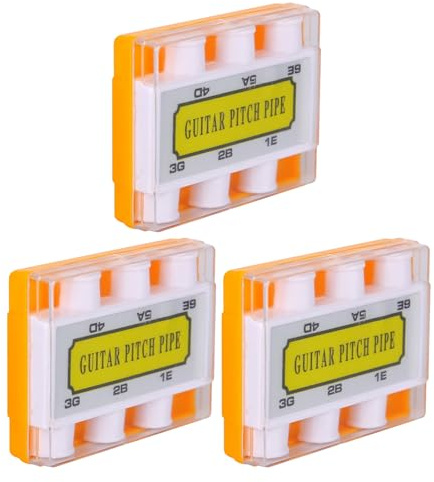 SUPVOX 3pcs Guitar Tuner Pitch Pipe Portable Reeds Carring Case Tones E A D E for Acoustic Electric Guitarists Music Tuning Reference Aid