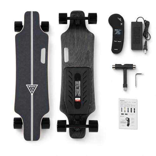 Elektro Skateboard, Neues Elektrisches Longboard mit LCD-Fernbedienung, Dual Drive System, 4 Fahrmodi, Cruise Funktion, Ahorn-Deck, PU-Rollen für Erwachsene, Teens, Campus und Freizeit 15km