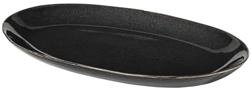 broste Copenhagen Nordic Coal ovale Servierplatte, 30x18cm